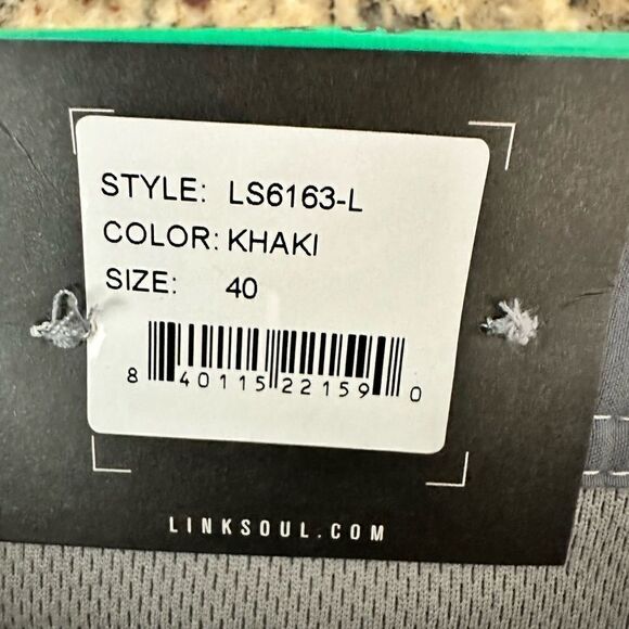 NWT LinkSoul Men’s Khaki Crosby Chino Pant Golf - Size 40” - Picture 2 of 9